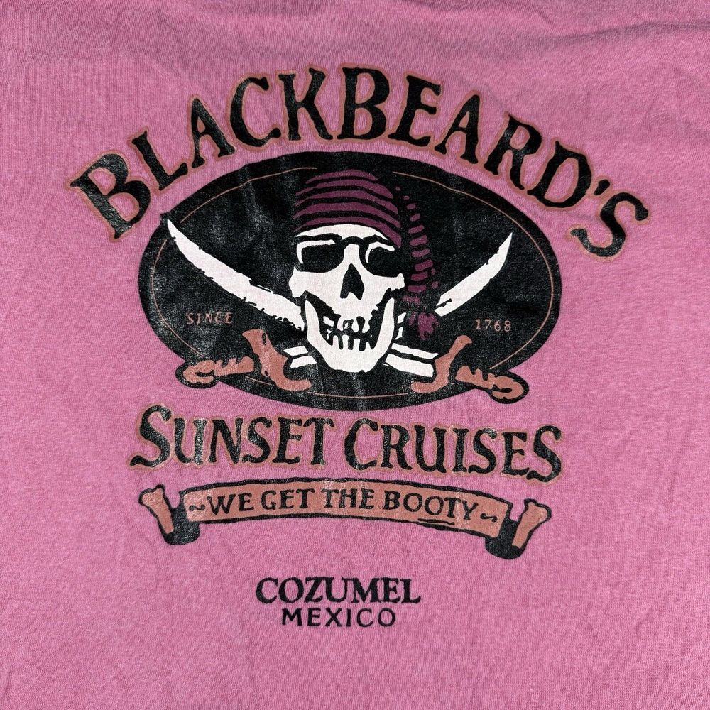 VTG‎ BlackBeards Sunset Cruises Cozumel Mexico Mens XXL Red T Shirt
